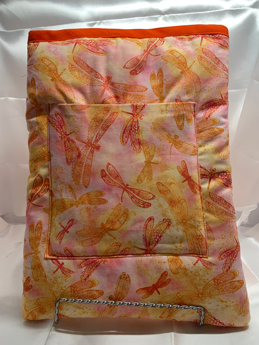 Book Cozy/ Book Sleeve- Orange and Yellow Dragonfly